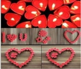 Kalp krmz tealight mum 25 adet