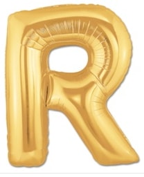 R harfi Sar Altn Gold folyo harf balon 40 inch 100 cm